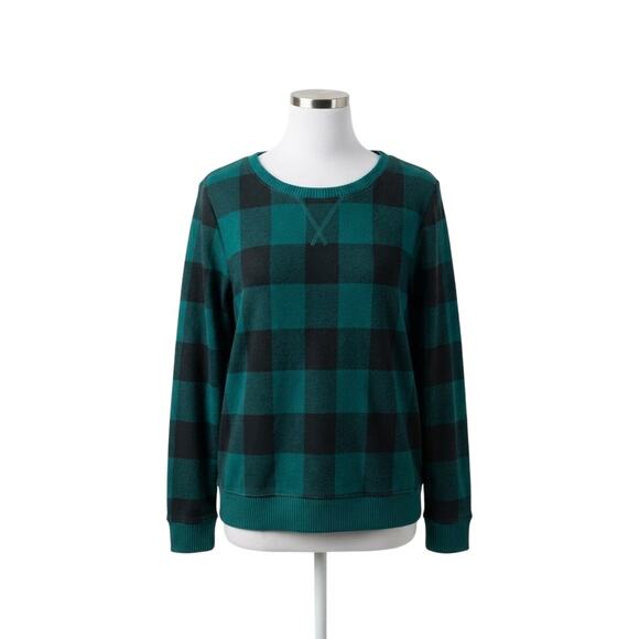 Emily Daniels Sweaters - Emily Daniels Green Black Buffalo Check Plaid Sweater Top Large